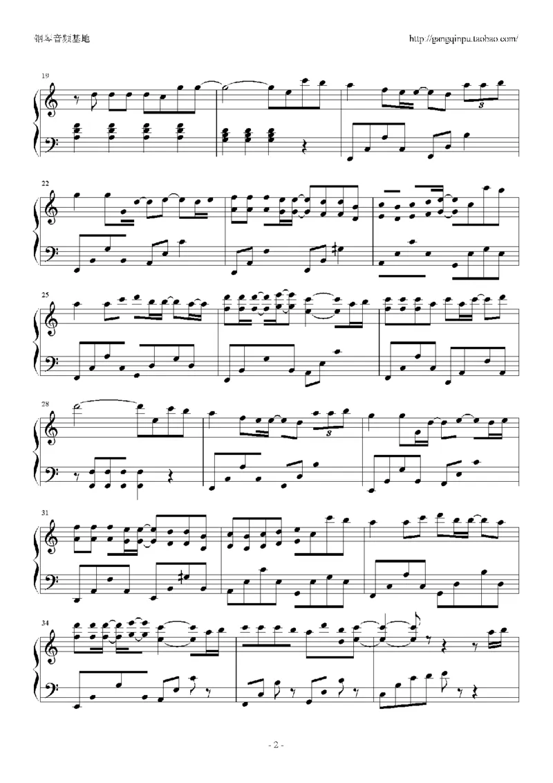 23、梁静茹（105页，共19首）_一万首著名钢琴曲谱哈农贝多芬合集视频教学电子版高清无水印可打印_3流行音乐谱_流行钢琴谱合集形式_高清PDF无水印