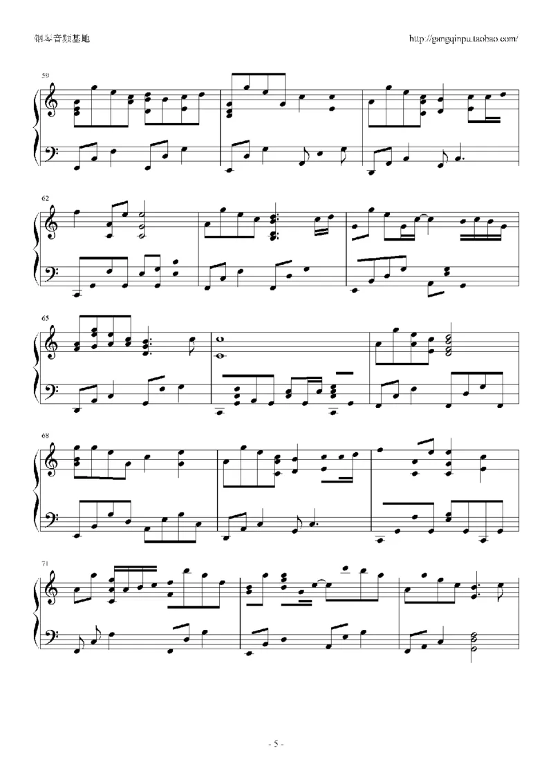 23、梁静茹（105页，共19首）_一万首著名钢琴曲谱哈农贝多芬合集视频教学电子版高清无水印可打印_3流行音乐谱_流行钢琴谱合集形式_高清PDF无水印