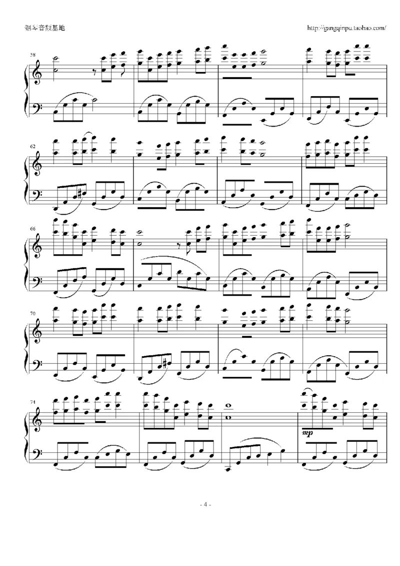 23、梁静茹（105页，共19首）_一万首著名钢琴曲谱哈农贝多芬合集视频教学电子版高清无水印可打印_3流行音乐谱_流行钢琴谱合集形式_高清PDF无水印