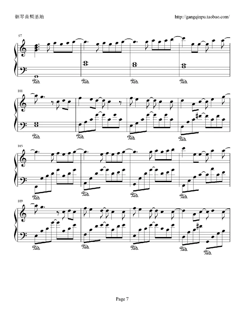 23、梁静茹（105页，共19首）_一万首著名钢琴曲谱哈农贝多芬合集视频教学电子版高清无水印可打印_3流行音乐谱_流行钢琴谱合集形式_高清PDF无水印