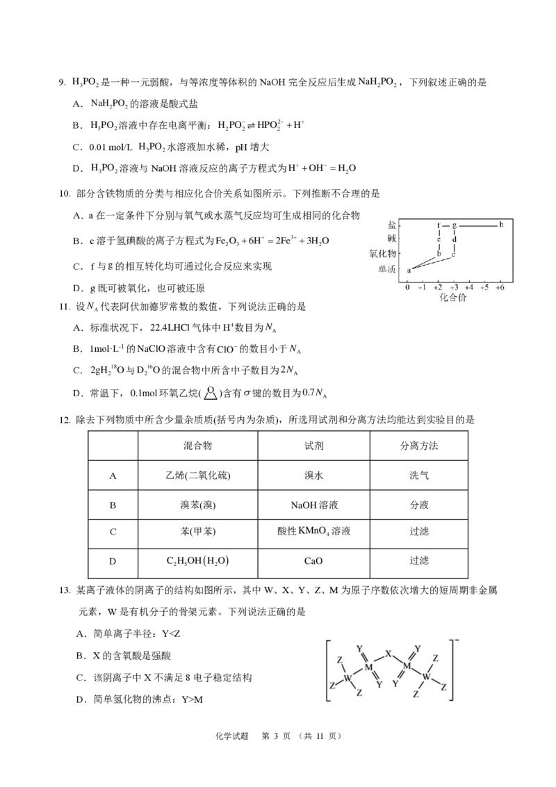 化学2024年广州市普通高中毕业班冲刺训练题(1)_2024年5月_01按日期_21号_2024届广东省广州普通高中毕业班高三冲刺训练题_2024年广州市普通高中毕业班冲刺训练题-化学