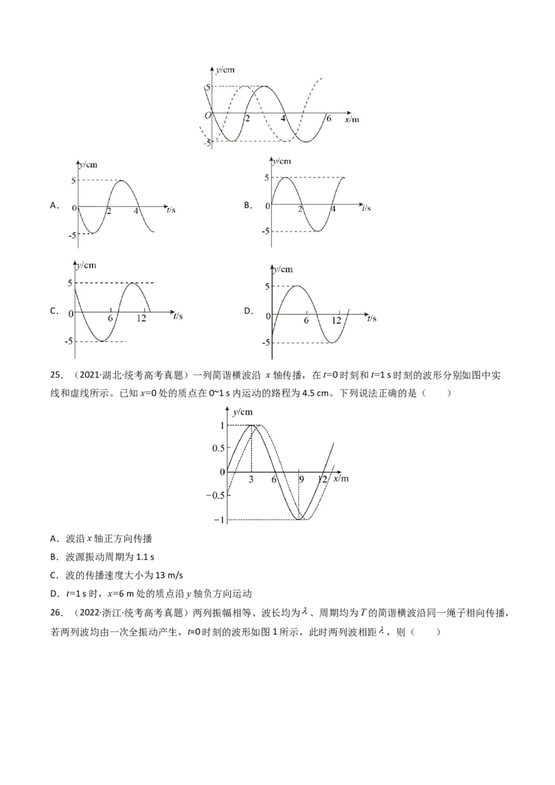 专题17机械振动与机械波学易金卷：三年（2021-2023）高考物理真题分项汇编（全国通用）（原卷版）_2024年4月_其他