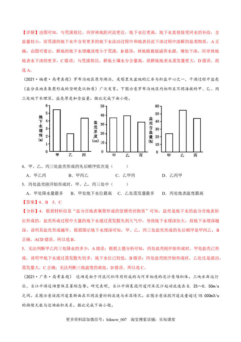 4.1陆地水体及其相互关系-2022-2023学年高二地理课后培优分级练（人教版2019选择性必修第一册）（解析版）_E015高中全科试卷_地理试题_选修1_2.同步练习_课后培优练2023年-第1套