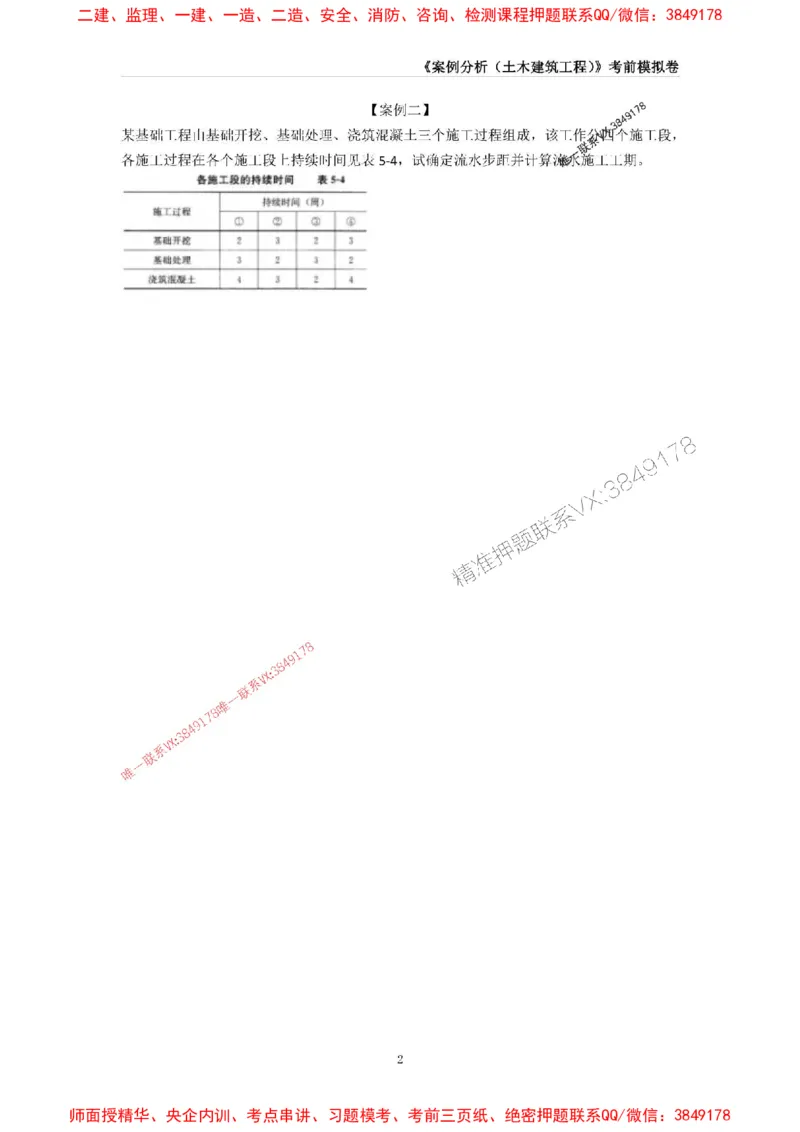 2025年监理工程师《建设工程监理案例分析（土木建筑工程》考前模拟卷二_监理工程师_2025监理工程师_2025年监理工程师SVIP_2025年监理土建案例SVIP_16-案例《考前模拟AB卷》CSW