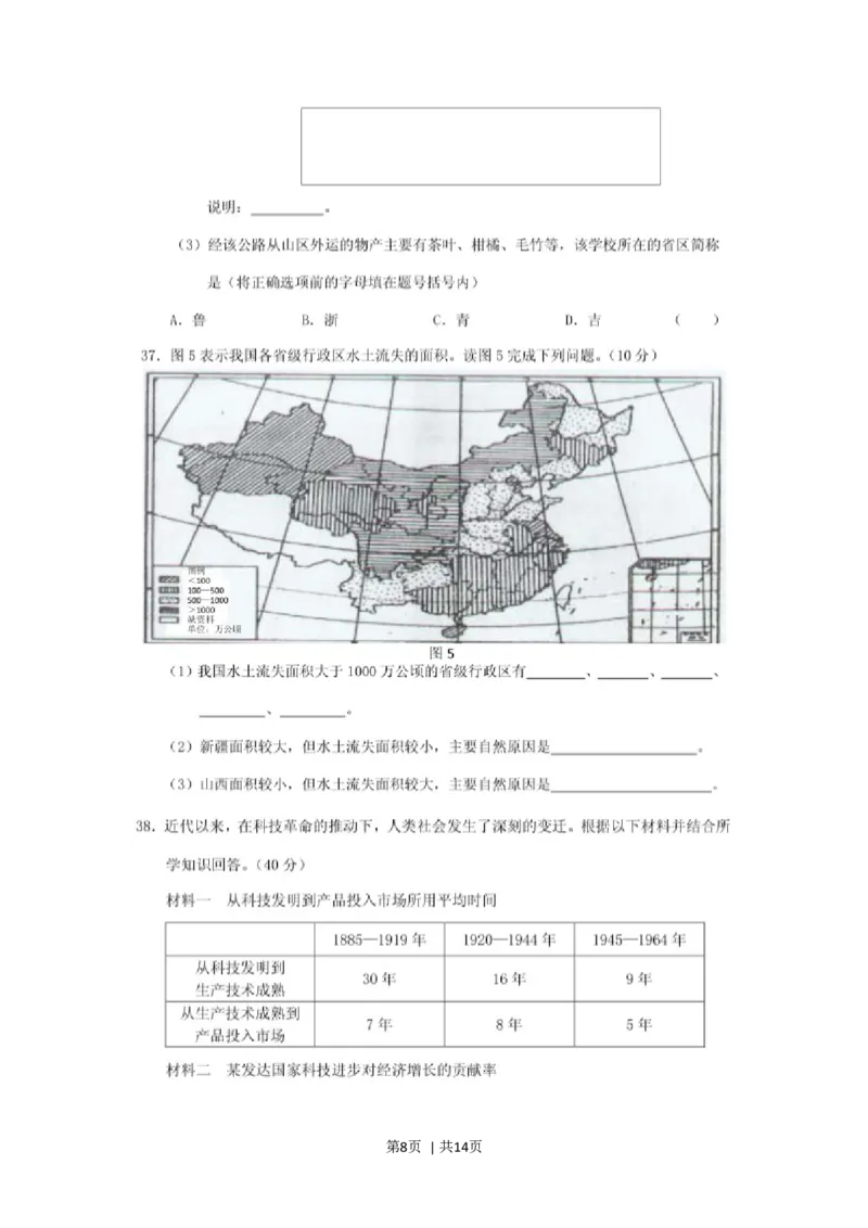 2001年福建高考文科综合真题及答案(图片版)_历史高考真题试卷_旧1990-2007&middot;高考历史真题_1990-2007&middot;高考历史真题&middot;word_2001-2007年各地文综历年真题_福建