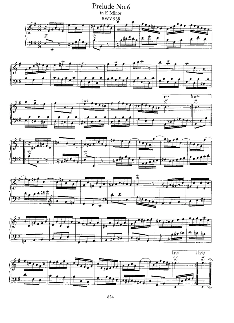 6Preludes,BWV933-938_一万首著名钢琴曲谱哈农贝多芬合集视频教学电子版高清无水印可打印_1古典钢琴知名音乐家谱_巴赫钢琴谱全集_Preludes，Fantasias，Fugues