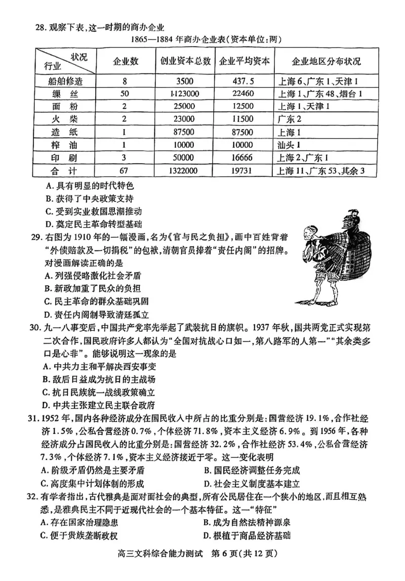 四川省乐山市高中2024届高三年级第三次调查研究考试(乐山三调)文科综合能力测试试卷(1)_2024年5月_025月合集_2024届四川省乐山市高三第三次调查研究考试(乐山三调)