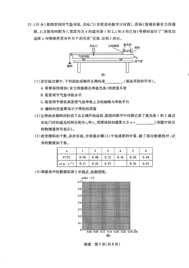 海南省2025-2026学年高一上学期1月期末联考物理试题含答案_2024-2025高一（7-7月题库）_2026年1月高一_260126海南省天一大联考2025-2026学年高一上学期1月期末联考