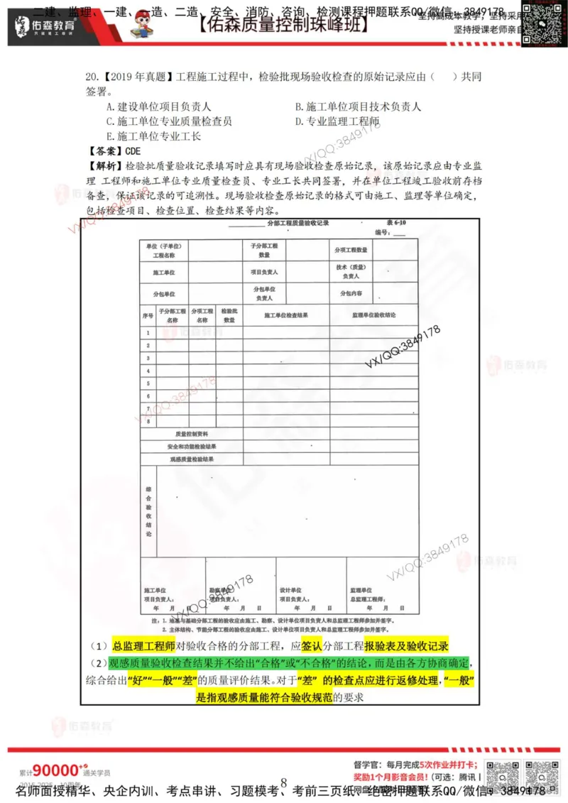 4月4日佑森质量控制珠峰班VIP作业答案_监理工程师_2025监理工程师_2025年监理工程师SVIP_2025年监理土建控制SVIP_02-基础精讲✿高端面授✿深度强化