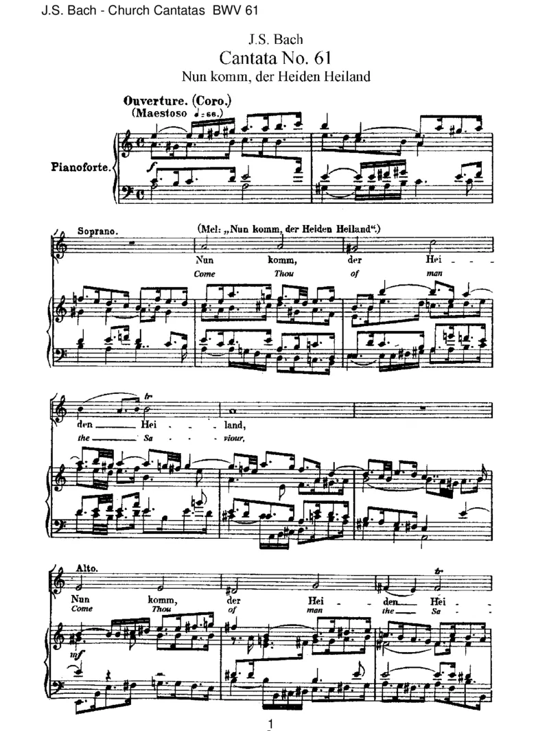 BWV61Nunkomm,derHeidenHeiland_一万首著名钢琴曲谱哈农贝多芬合集视频教学电子版高清无水印可打印_1古典钢琴知名音乐家谱_巴赫钢琴谱全集_J.S巴赫作品全集_JohannSebastianBach(1685-1750)巴赫