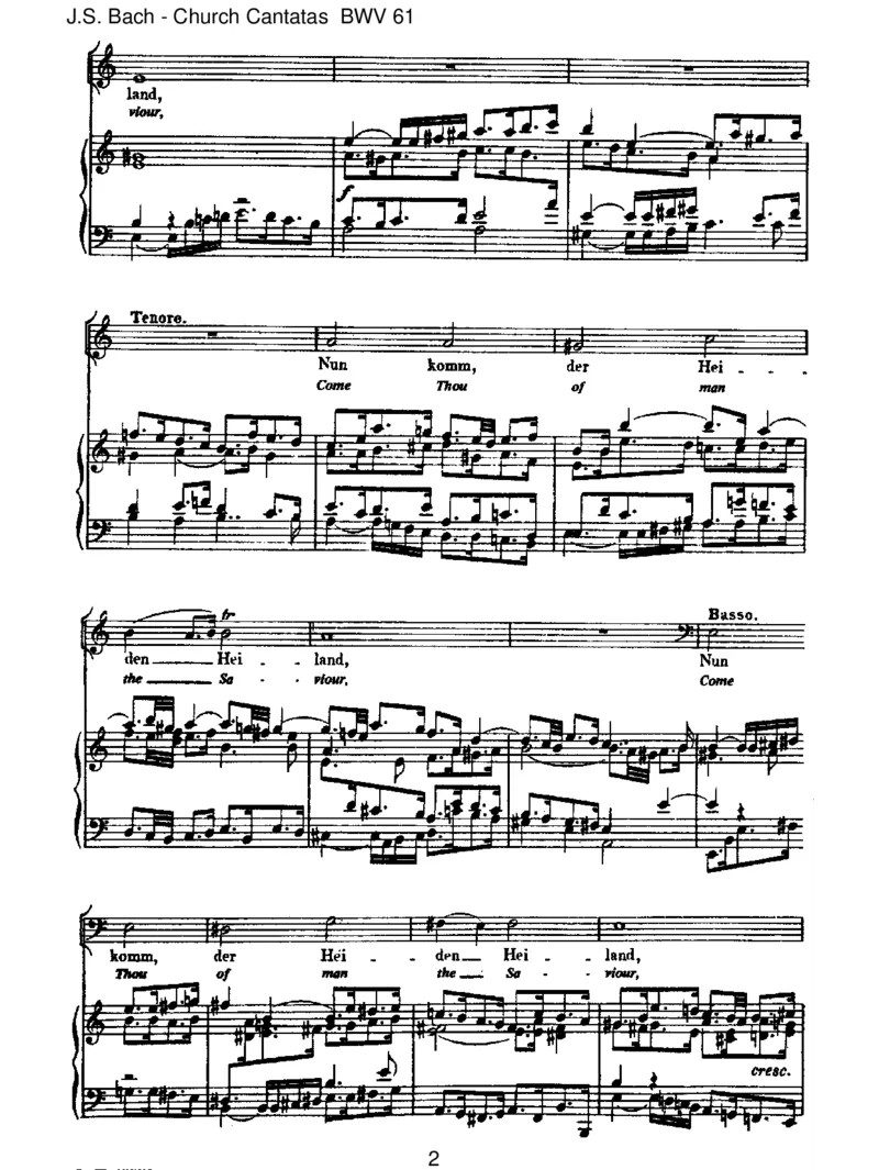 BWV61Nunkomm,derHeidenHeiland_一万首著名钢琴曲谱哈农贝多芬合集视频教学电子版高清无水印可打印_1古典钢琴知名音乐家谱_巴赫钢琴谱全集_J.S巴赫作品全集_JohannSebastianBach(1685-1750)巴赫