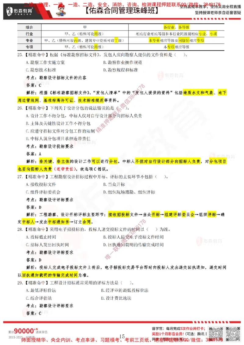 4月22日佑森合同管理珠峰班模考卷答案_监理工程师_2025监理工程师_2025年监理工程师SVIP_2025年监理合同管理SVIP_02-基础精讲✿高端面授✿深度强化