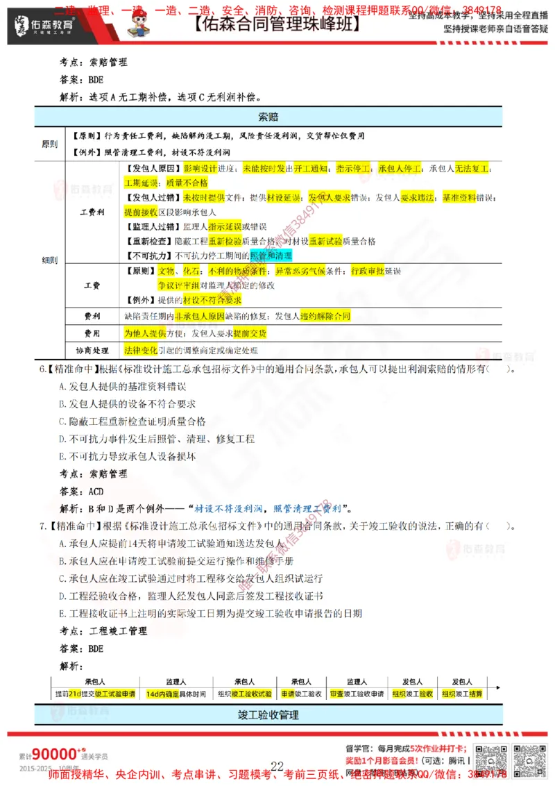 4月22日佑森合同管理珠峰班模考卷答案_监理工程师_2025监理工程师_2025年监理工程师SVIP_2025年监理合同管理SVIP_02-基础精讲✿高端面授✿深度强化