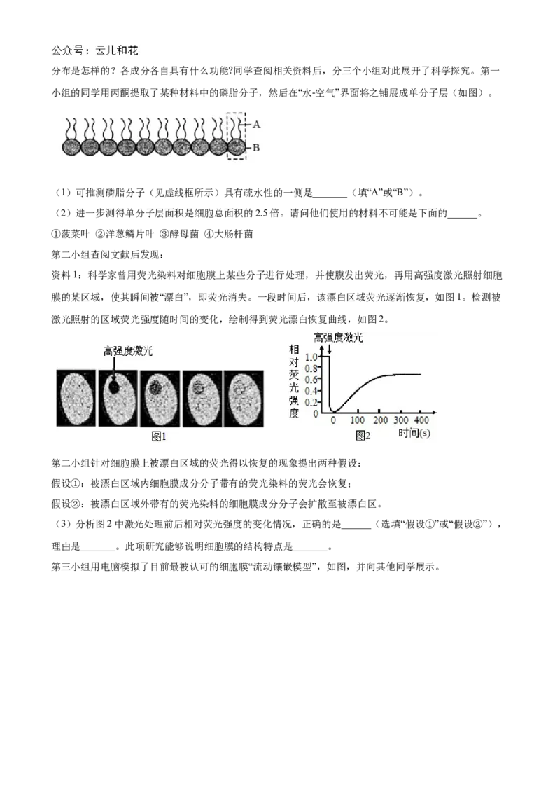 浙江省宁波市三锋联盟2024-2025学年高一上学期11月期中考试生物Word版含解析_2024-2025高一（7-7月题库）_2024年11月试卷_1126浙江省宁波市三锋联盟2024-2025学年高一上学期11月期中考试