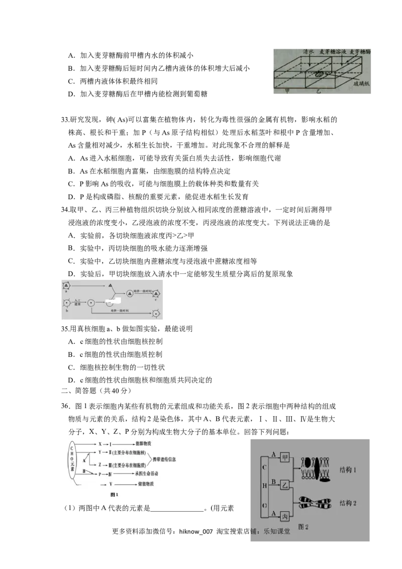 辽宁省实验中学高一上学期期中考试生物试卷_E015高中全科试卷_生物试题_必修1_3.期中测试