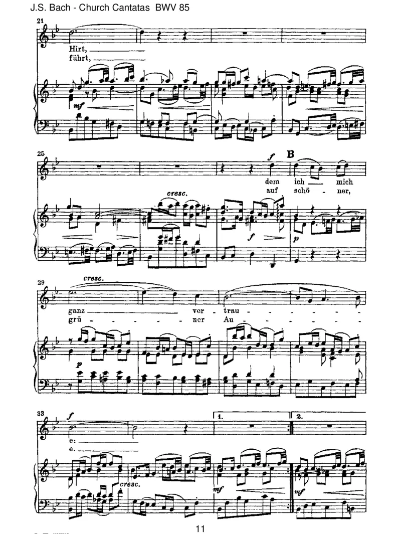 BWV85IchbineinguterHirt_一万首著名钢琴曲谱哈农贝多芬合集视频教学电子版高清无水印可打印_1古典钢琴知名音乐家谱_巴赫钢琴谱全集_J.S巴赫作品全集_JohannSebastianBach(1685-1750)巴赫