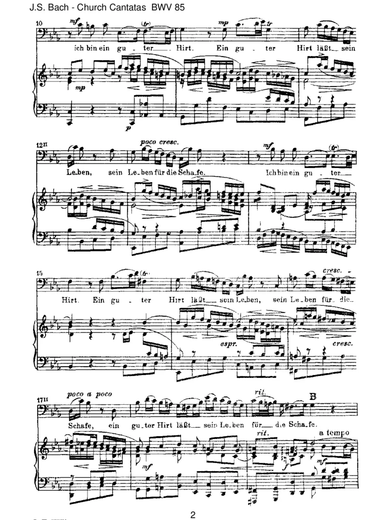 BWV85IchbineinguterHirt_一万首著名钢琴曲谱哈农贝多芬合集视频教学电子版高清无水印可打印_1古典钢琴知名音乐家谱_巴赫钢琴谱全集_J.S巴赫作品全集_JohannSebastianBach(1685-1750)巴赫