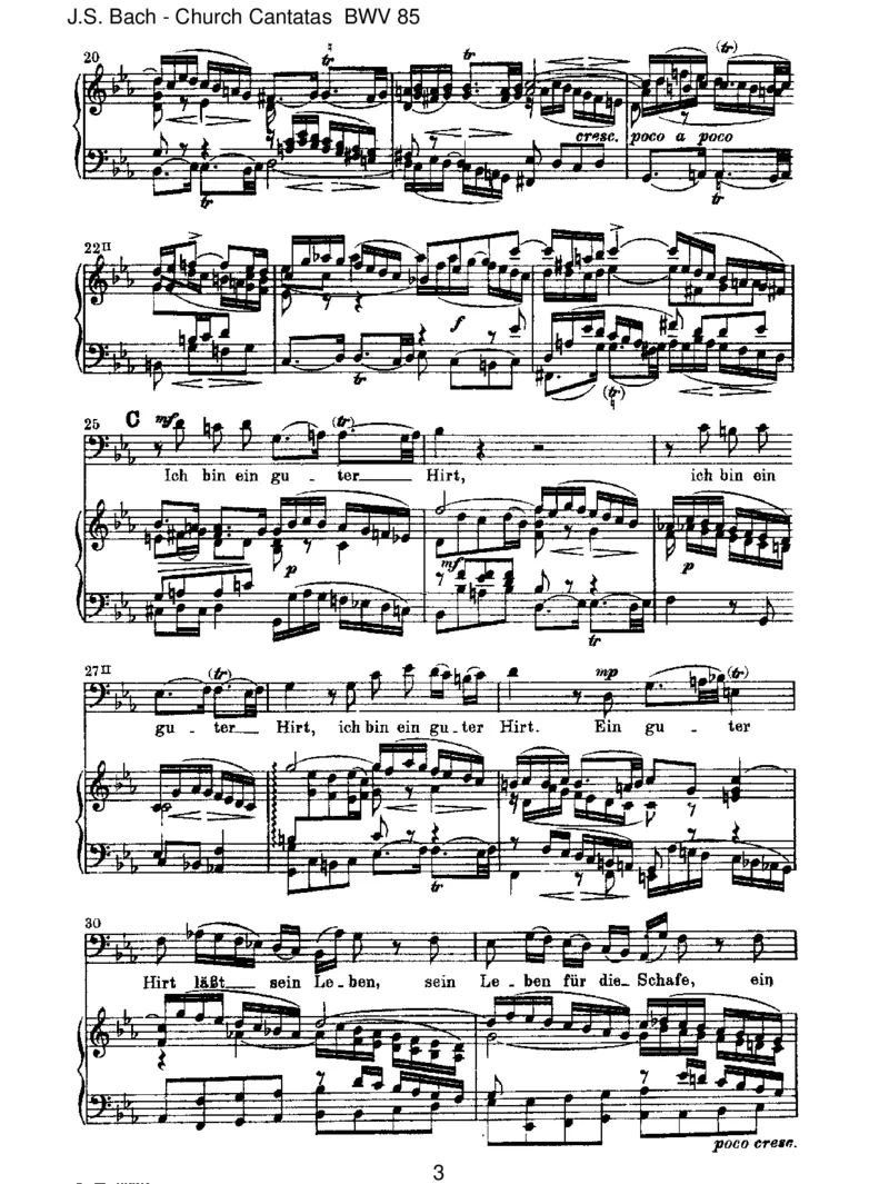BWV85IchbineinguterHirt_一万首著名钢琴曲谱哈农贝多芬合集视频教学电子版高清无水印可打印_1古典钢琴知名音乐家谱_巴赫钢琴谱全集_J.S巴赫作品全集_JohannSebastianBach(1685-1750)巴赫
