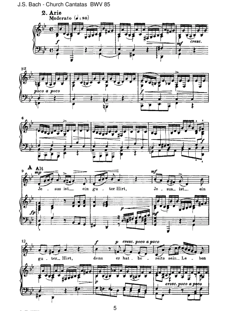 BWV85IchbineinguterHirt_一万首著名钢琴曲谱哈农贝多芬合集视频教学电子版高清无水印可打印_1古典钢琴知名音乐家谱_巴赫钢琴谱全集_J.S巴赫作品全集_JohannSebastianBach(1685-1750)巴赫