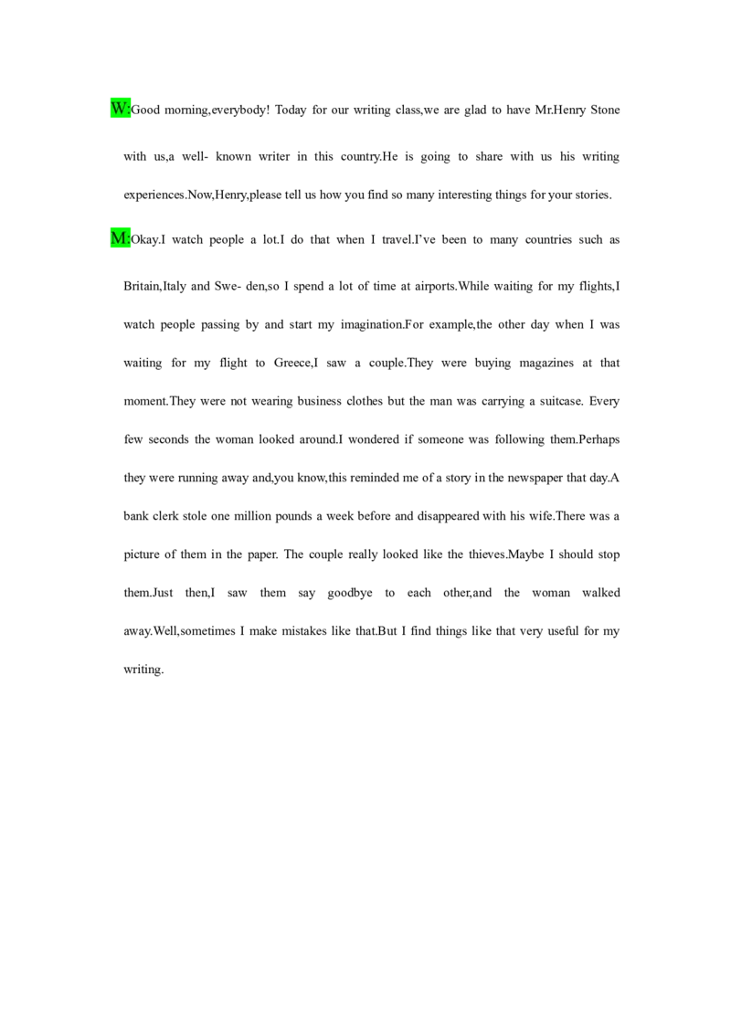 备考2024新高考英语听力(答案+文本)05_2024年5月_01按日期_1号_2024高考英语听力专题（80套模拟训练+历年真题）(附音频）_高考英语听力高分80套模拟训练_995