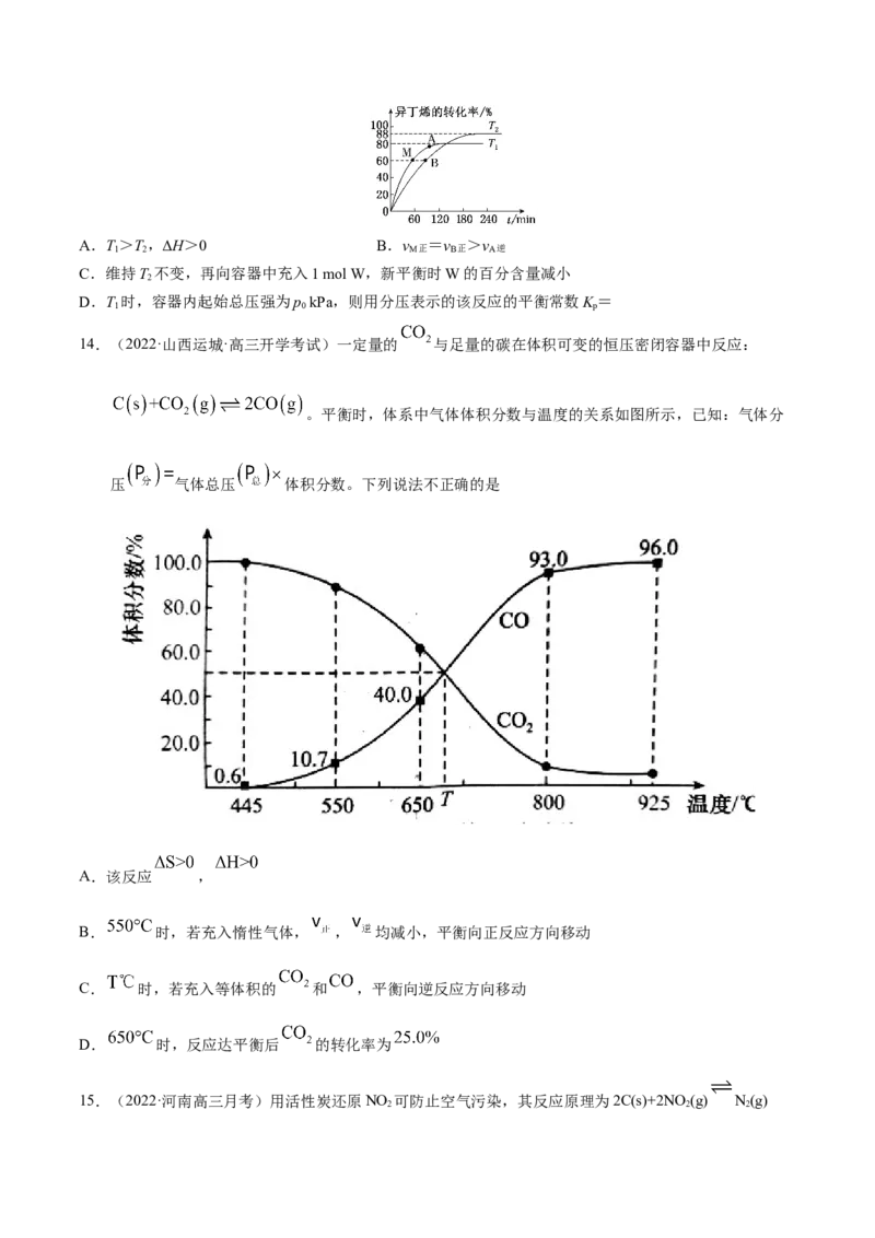 第二单元化学反应速率与化学平衡-冲刺期末高二化学期末单元复习测试（人教版2019选择性必修1）（原卷版）_E015高中全科试卷_化学试题_选修1_3.新版人教版高中化学试卷选择性必修1