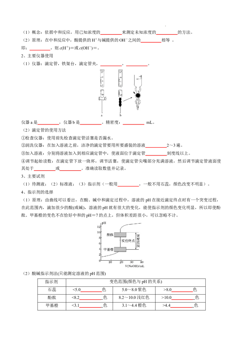 第三章水溶液中的离子反应与平衡-知识手册高中化学全册必背章节知识清单（人教版2019选择性必修1）（学生版）_E015高中全科试卷_化学试题_选修1_6.知识汇总