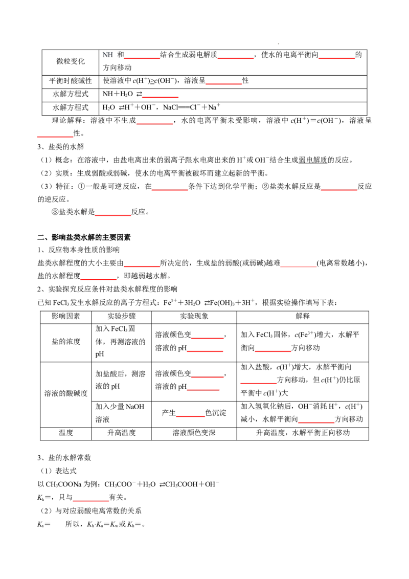第三章水溶液中的离子反应与平衡-知识手册高中化学全册必背章节知识清单（人教版2019选择性必修1）（学生版）_E015高中全科试卷_化学试题_选修1_6.知识汇总
