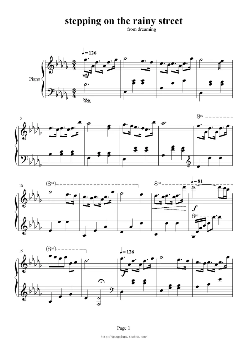 27、白日梦专辑1-3（128页，共31首）_一万首著名钢琴曲谱哈农贝多芬合集视频教学电子版高清无水印可打印_3流行音乐谱_流行钢琴谱合集形式_高清PDF无水印