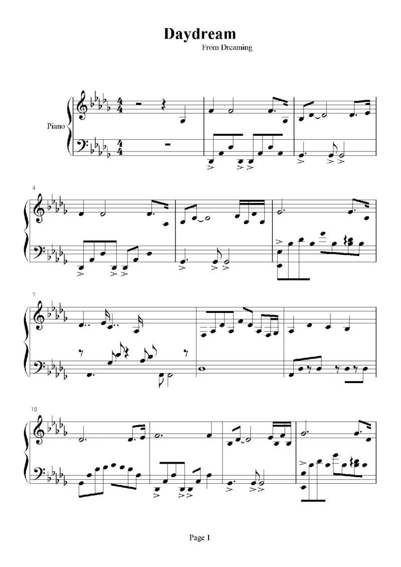 27、白日梦专辑1-3（128页，共31首）_一万首著名钢琴曲谱哈农贝多芬合集视频教学电子版高清无水印可打印_3流行音乐谱_流行钢琴谱合集形式_高清PDF无水印