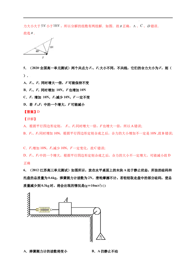 第三单元相互作用&mdash;&mdash;力（提分小卷）-单元测试学生版高一物理尖子生选拔卷（人教版2019必修第一册）（解析版）_E015高中全科试卷_物理试题_必修1_1.单元测试
