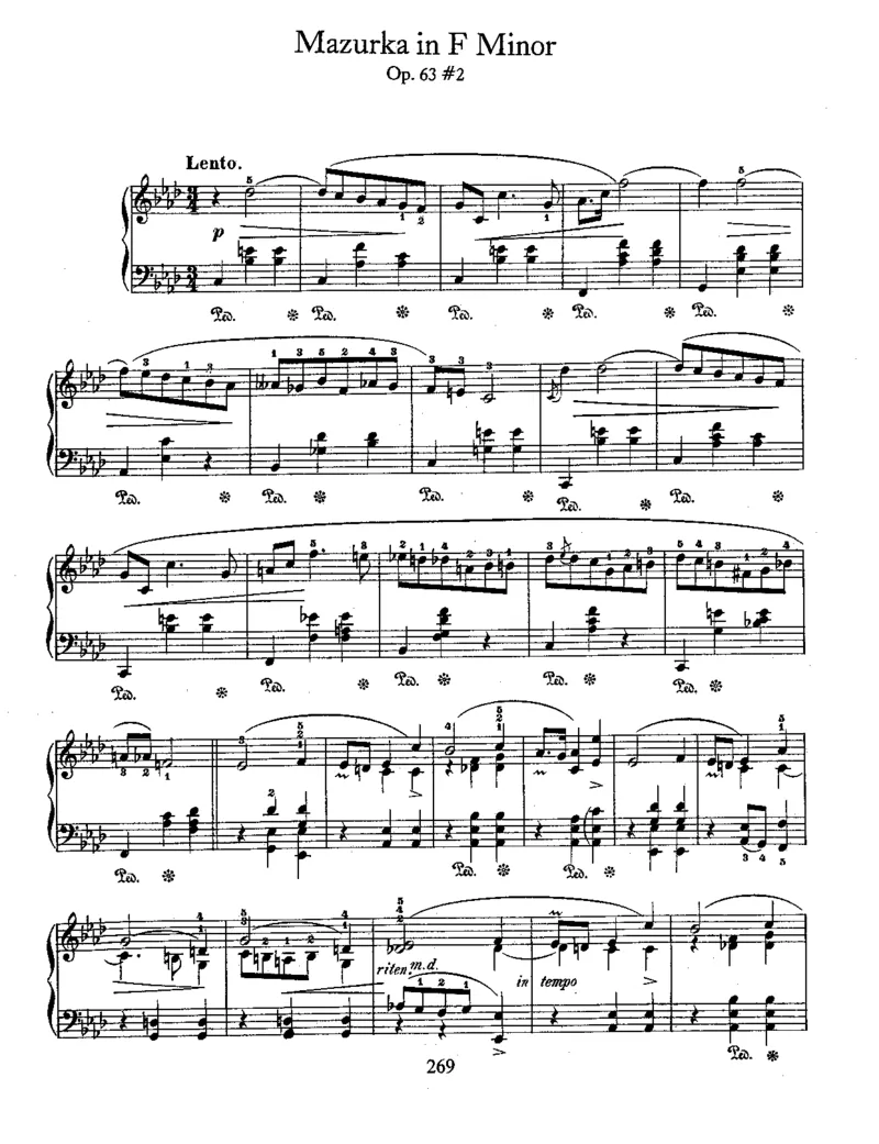 3Mazurkas,Op63_一万首著名钢琴曲谱哈农贝多芬合集视频教学电子版高清无水印可打印_1古典钢琴知名音乐家谱_肖邦钢琴谱全集_马祖卡