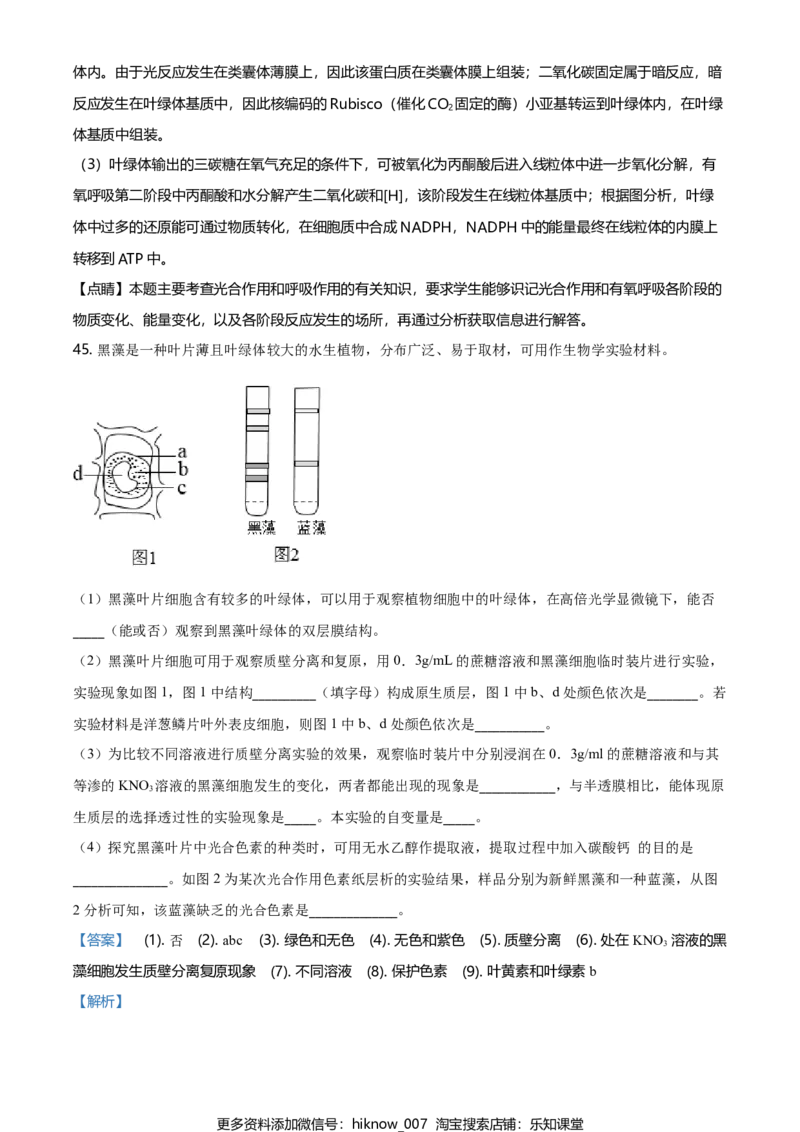 精品解析：江苏省南京市南京师大附中高一上学期期末生物试题（解析版）_E015高中全科试卷_生物试题_必修1_4.期末试卷_2.各地真题