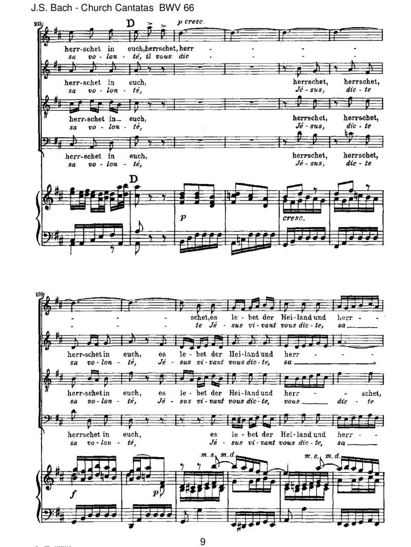 BWV66Erfreuteuch,ihrHerzen_一万首著名钢琴曲谱哈农贝多芬合集视频教学电子版高清无水印可打印_1古典钢琴知名音乐家谱_巴赫钢琴谱全集_J.S巴赫作品全集_JohannSebastianBach(1685-1750)巴赫