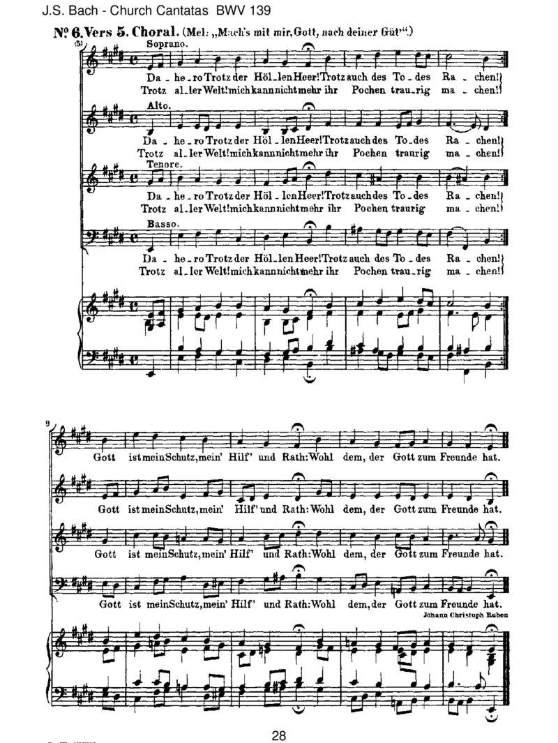 BWV139Wohldem,dersichaufseinenGott_一万首著名钢琴曲谱哈农贝多芬合集视频教学电子版高清无水印可打印_1古典钢琴知名音乐家谱_巴赫钢琴谱全集_J.S巴赫作品全集