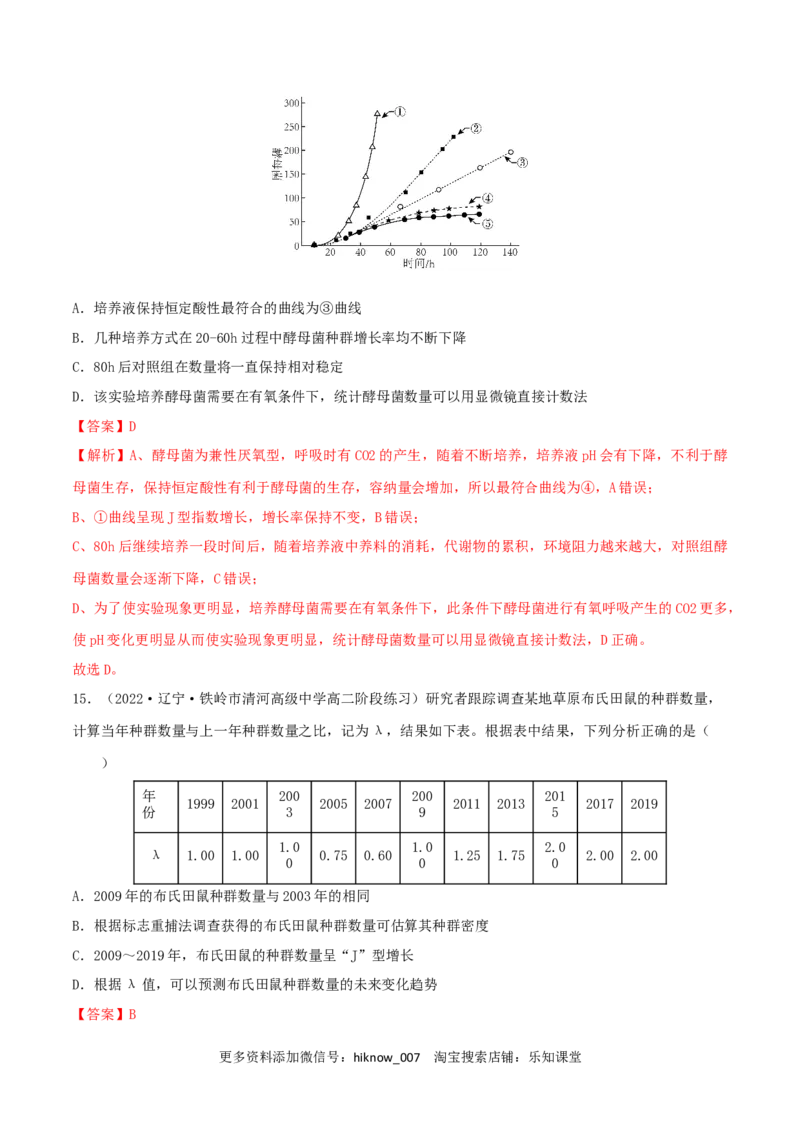 第1章种群及其动态（B卷&middot;能力提升练）（解析版）_E015高中全科试卷_生物试题_选修2_1.单元测试_2、单元测试AB卷2023
