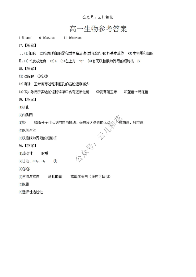 陕西省西安市部分学校2024-2025学年高一上学期12月联考试题生物Word版含答案_2024-2025高一（7-7月题库）_2024年12月试卷_1227陕西省西安市部分学校2024-2025学年高一上学期12月联考