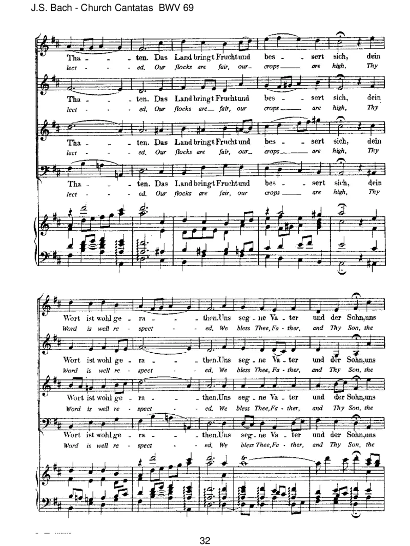 BWV69LobedenHerrn,meineSeele_一万首著名钢琴曲谱哈农贝多芬合集视频教学电子版高清无水印可打印_1古典钢琴知名音乐家谱_巴赫钢琴谱全集_J.S巴赫作品全集_JohannSebastianBach(1685-1750)巴赫