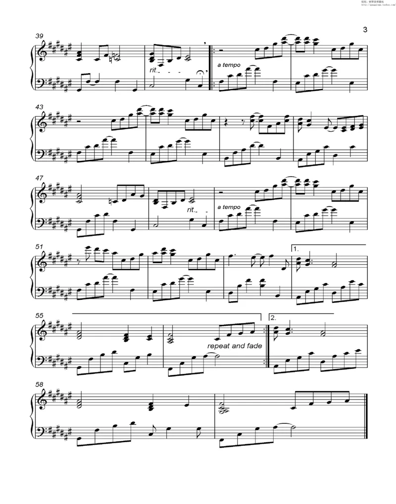 35、细雪-城之内-美莎专辑1-4（208页，共52首）_一万首著名钢琴曲谱哈农贝多芬合集视频教学电子版高清无水印可打印_3流行音乐谱_流行钢琴谱合集形式_高清PDF无水印