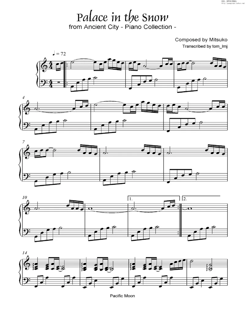 35、细雪-城之内-美莎专辑1-4（208页，共52首）_一万首著名钢琴曲谱哈农贝多芬合集视频教学电子版高清无水印可打印_3流行音乐谱_流行钢琴谱合集形式_高清PDF无水印