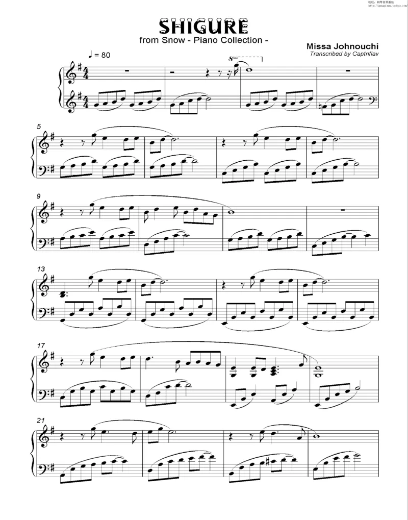 35、细雪-城之内-美莎专辑1-4（208页，共52首）_一万首著名钢琴曲谱哈农贝多芬合集视频教学电子版高清无水印可打印_3流行音乐谱_流行钢琴谱合集形式_高清PDF无水印