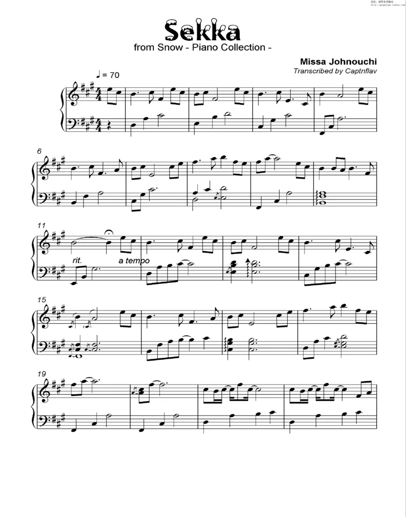 35、细雪-城之内-美莎专辑1-4（208页，共52首）_一万首著名钢琴曲谱哈农贝多芬合集视频教学电子版高清无水印可打印_3流行音乐谱_流行钢琴谱合集形式_高清PDF无水印