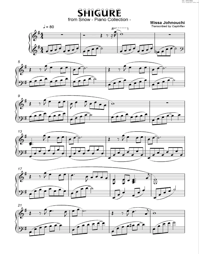 35、细雪-城之内-美莎专辑1-4（208页，共52首）_一万首著名钢琴曲谱哈农贝多芬合集视频教学电子版高清无水印可打印_3流行音乐谱_流行钢琴谱合集形式_高清PDF无水印