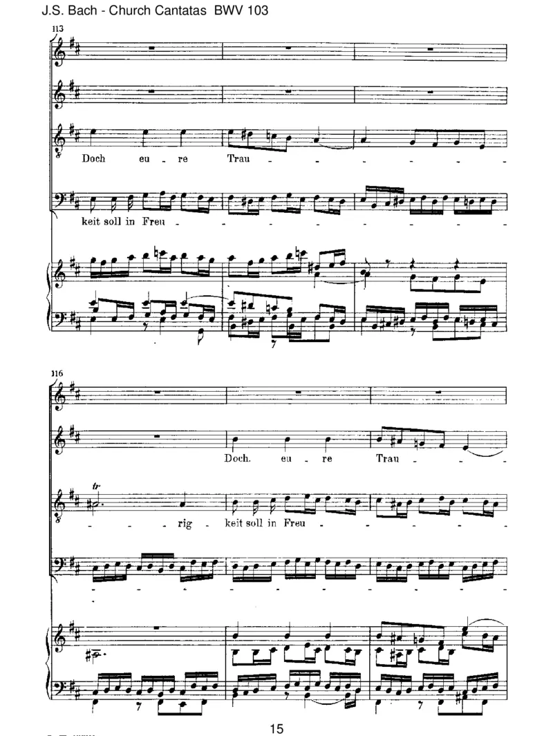 BWV103Ihrwerdetweinenundheulen_一万首著名钢琴曲谱哈农贝多芬合集视频教学电子版高清无水印可打印_1古典钢琴知名音乐家谱_巴赫钢琴谱全集_J.S巴赫作品全集_JohannSebastianBach(1685-1750)巴赫