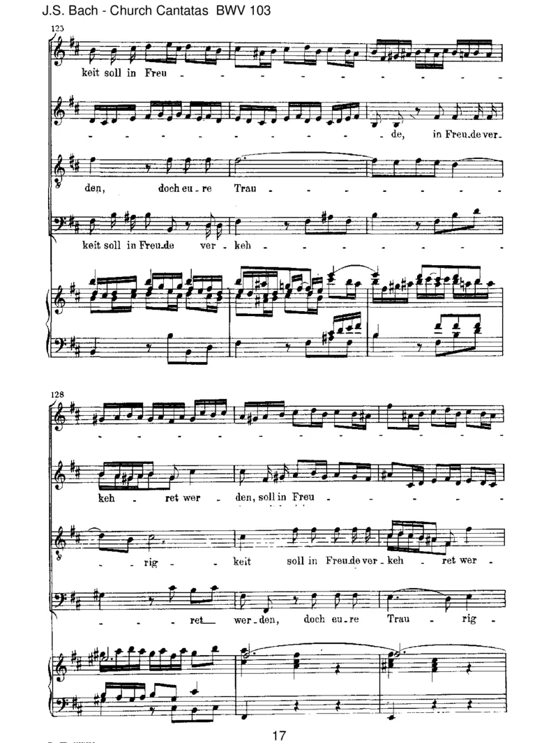 BWV103Ihrwerdetweinenundheulen_一万首著名钢琴曲谱哈农贝多芬合集视频教学电子版高清无水印可打印_1古典钢琴知名音乐家谱_巴赫钢琴谱全集_J.S巴赫作品全集_JohannSebastianBach(1685-1750)巴赫