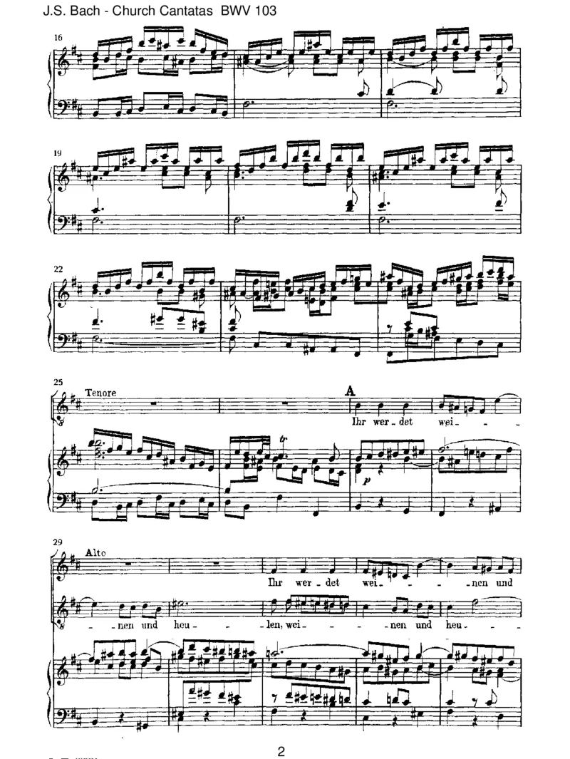 BWV103Ihrwerdetweinenundheulen_一万首著名钢琴曲谱哈农贝多芬合集视频教学电子版高清无水印可打印_1古典钢琴知名音乐家谱_巴赫钢琴谱全集_J.S巴赫作品全集_JohannSebastianBach(1685-1750)巴赫