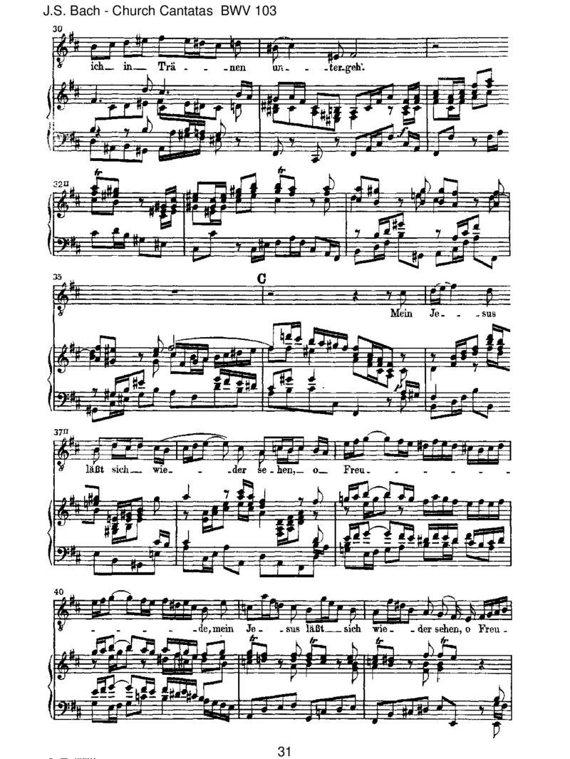 BWV103Ihrwerdetweinenundheulen_一万首著名钢琴曲谱哈农贝多芬合集视频教学电子版高清无水印可打印_1古典钢琴知名音乐家谱_巴赫钢琴谱全集_J.S巴赫作品全集_JohannSebastianBach(1685-1750)巴赫