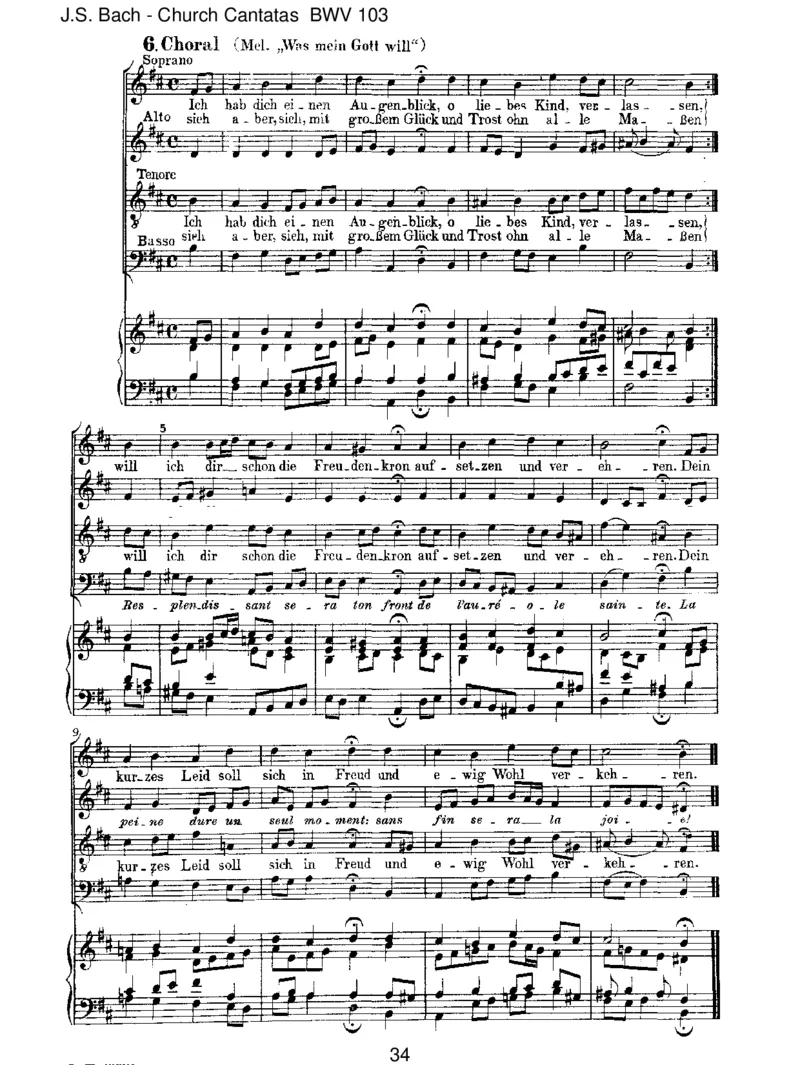 BWV103Ihrwerdetweinenundheulen_一万首著名钢琴曲谱哈农贝多芬合集视频教学电子版高清无水印可打印_1古典钢琴知名音乐家谱_巴赫钢琴谱全集_J.S巴赫作品全集_JohannSebastianBach(1685-1750)巴赫