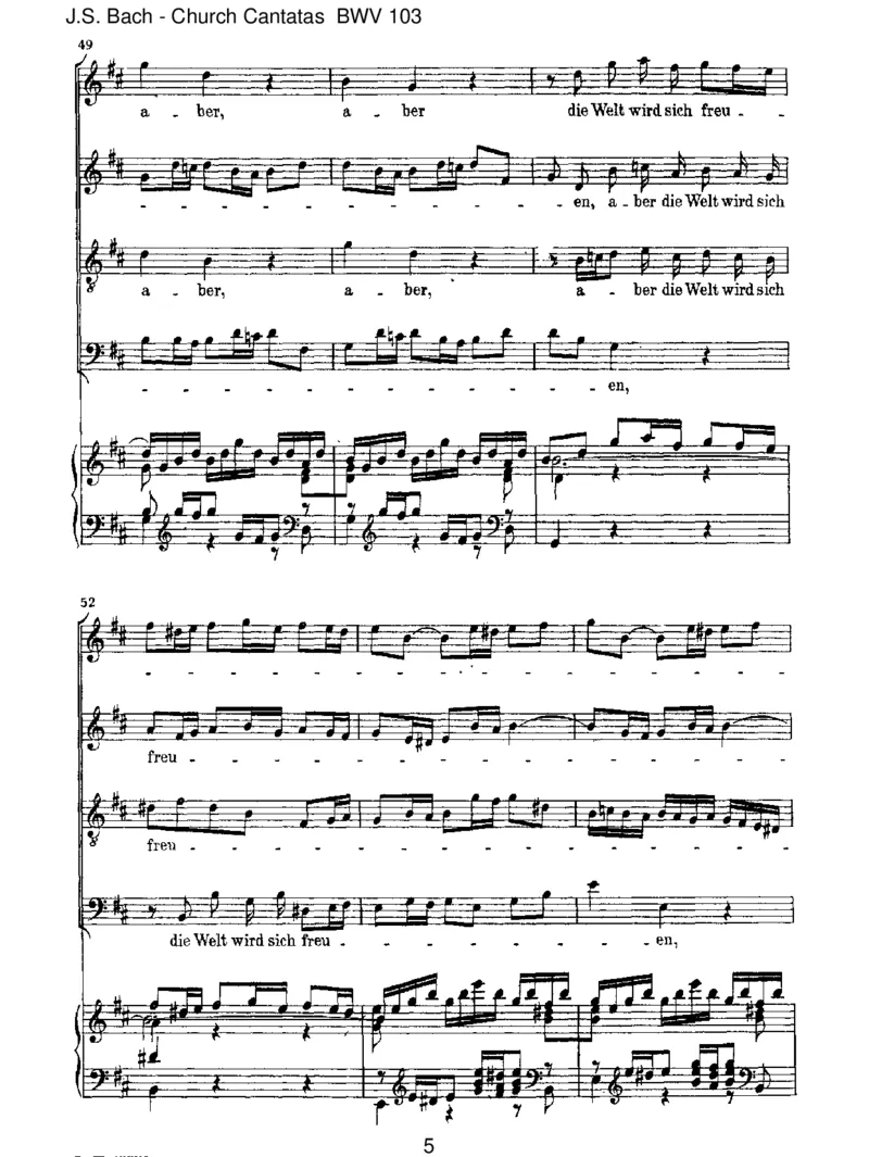 BWV103Ihrwerdetweinenundheulen_一万首著名钢琴曲谱哈农贝多芬合集视频教学电子版高清无水印可打印_1古典钢琴知名音乐家谱_巴赫钢琴谱全集_J.S巴赫作品全集_JohannSebastianBach(1685-1750)巴赫