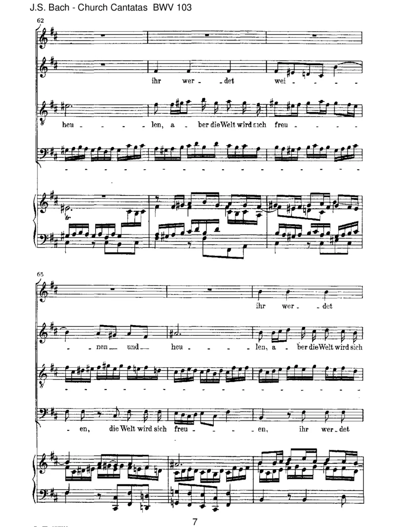 BWV103Ihrwerdetweinenundheulen_一万首著名钢琴曲谱哈农贝多芬合集视频教学电子版高清无水印可打印_1古典钢琴知名音乐家谱_巴赫钢琴谱全集_J.S巴赫作品全集_JohannSebastianBach(1685-1750)巴赫