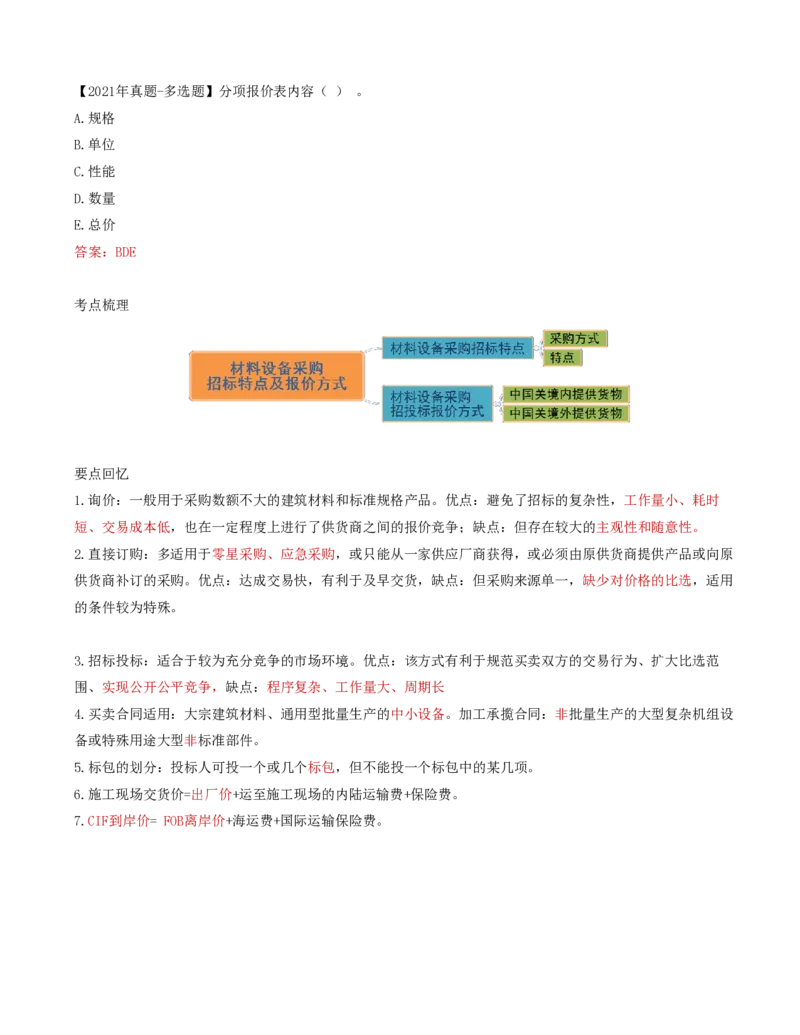 30-第4章-第一节-材料设备采购招标特点及报价方式（二）_监理工程师_2025监理工程师_2025年监理工程师SVIP_2025年监理合同管理SVIP_02-基础精讲✿高端面授✿深度强化_讲义